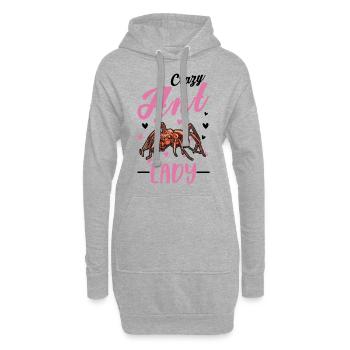 Fourmi folle dame fourmilière fourmilière - Sweat-shirt à capuche long Femme - gris chiné - Devant