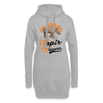 Tapir Flüsterer Flachlandtapir - Hoodie-Kleid - Grau meliert - Vorne