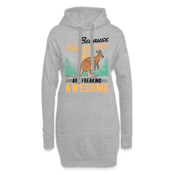 Because Kangaroos are freaking awesome Känguru - Hoodie-Kleid - Grau meliert - Vorne