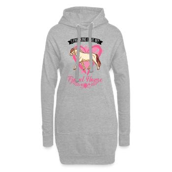 Fjordpferd Norweger Pferd Fjord Horse - Hoodie-Kleid - Grau meliert - Vorne