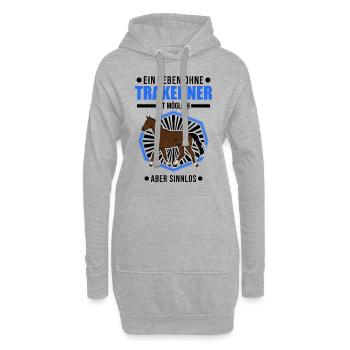Ein Leben ohne Trakehner ist möglich Aber sinnlos - Hoodie-Kleid - Grau meliert - Vorne