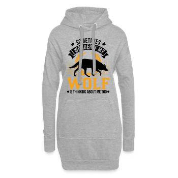 Wolf Liebhaber Geschenk Wolfsrudel - Hoodie-Kleid - Grau meliert - Vorne