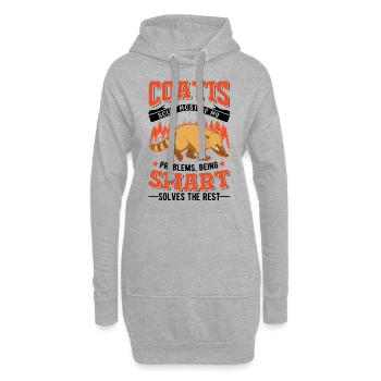 Coati Cadeau Coati Proboscis - Sweat-shirt à capuche long Femme - gris chiné - Devant