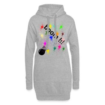 boom - Sweat-shirt à capuche long Femme - gris chiné - Devant