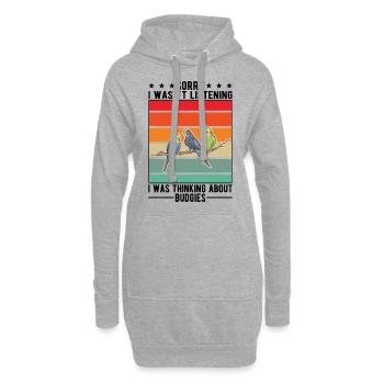 Budgerigar Cadeau Welli Perruche - Sweat-shirt à capuche long Femme - gris chiné - Devant