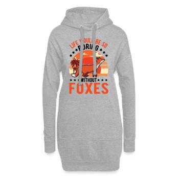 La vie serait tellement ennuyeuse sans Foxes Fuchs - Sweat-shirt à capuche long Femme - gris chiné - Devant