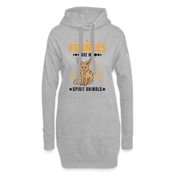 Fennek Spirit Animal Wüstenfuchs - Hoodie-Kleid - Grau meliert - Vorne