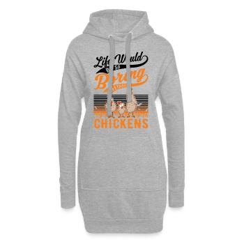 Hühner Hühnerzucht Hühnchen Landwirt - Hoodie-Kleid - Grau meliert - Vorne