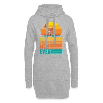 Meilleure maman kangourou de tous les temps Känguru Mama - Sweat-shirt à capuche long Femme - gris chiné - Devant