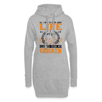 Poulets Élevage de poulets Éleveur de poulet - Sweat-shirt à capuche long Femme - gris chiné - Devant