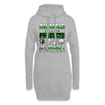 Animals are not products life doesnt have a price - Hoodie-Kleid - Grau meliert - Vorne