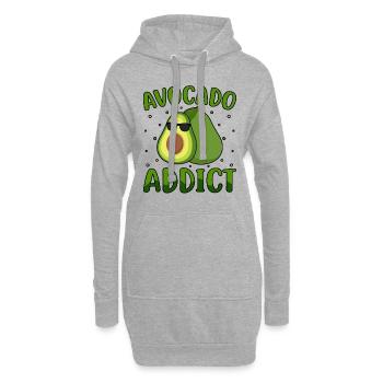 Avocado Addict vegan - Sweat-shirt à capuche long Femme - gris chiné - Devant