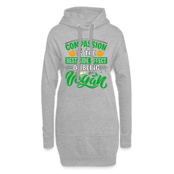 Compassion is the best side effect of being vegan - Hoodie-Kleid - Grau meliert - Vorne