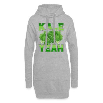 Kale oui Kale Vegan - Sweat-shirt à capuche long Femme - gris chiné - Devant
