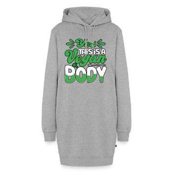 Yes this is a vegan body - Hoodie-Kleid - Grau meliert - Vorne