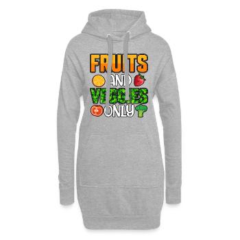 Fruits et légumes seulement - Sweat-shirt à capuche long Femme - gris chiné - Devant