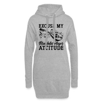 Excusez ma mandoline musique country Mandoline Mandoline - Sweat-shirt à capuche long Femme - gris chiné - Devant