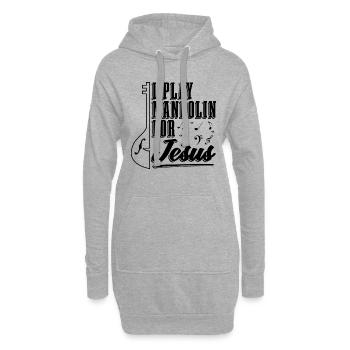 Je joue de la mandoline pour Jésus Guitare Mandoline - Sweat-shirt à capuche long Femme - gris chiné - Devant