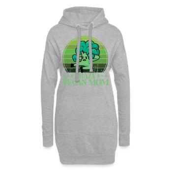 Crazy Vegan Mom - Hoodie-Kleid - Grau meliert - Vorne