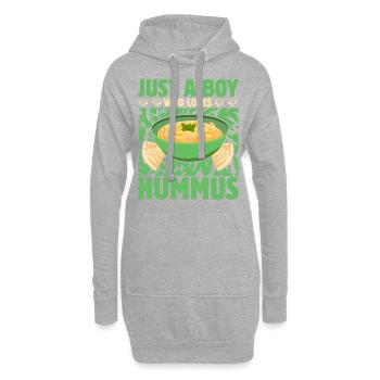 juste un garçon qui aime le houmous végétalien - Sweat-shirt à capuche long Femme - gris chiné - Devant