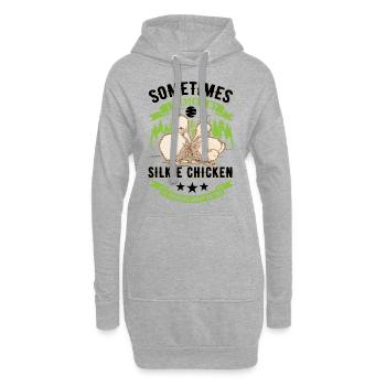 Silk Chicken Cadeau Silkie Chicken Silkie Chicken - Sweat-shirt à capuche long Femme - gris chiné - Devant