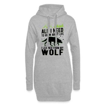 Wolf Liebhaber Geschenk Wolfsrudel - Hoodie-Kleid - Grau meliert - Vorne