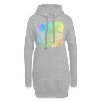 Veganes Gemüse - Hoodie-Kleid - Grau meliert - Vorne