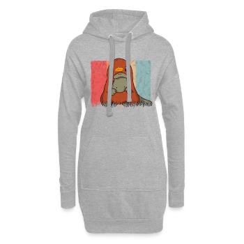 Schnabeltier Retro - Hoodie-Kleid - Grau meliert - Vorne