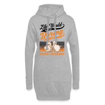 Silk Chicken Cadeau Silkie Chicken Silkie Chicken - Sweat-shirt à capuche long Femme - gris chiné - Devant
