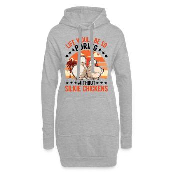 Silk Chicken Cadeau Silkie Chicken Silkie Chicken - Sweat-shirt à capuche long Femme - gris chiné - Devant