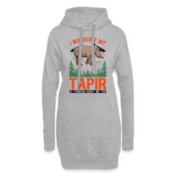 Tapir Geschenk Flachlandtapir Tapirdae Tapir - Hoodie-Kleid - Grau meliert - Vorne