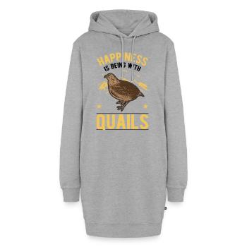 Wachtel Glück Wachtelzucht Wachtelzüchter - Hoodie-Kleid - Grau meliert - Vorne