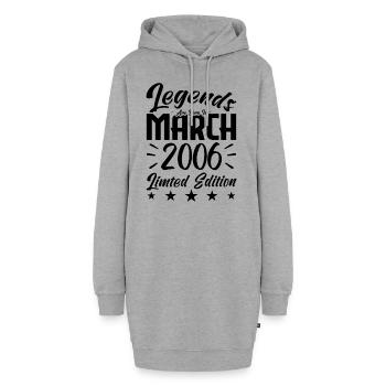 Naissance En Mars 2006. Cadeau d'anniversaire mars - Sweat-shirt à capuche long Femme - gris chiné - Devant