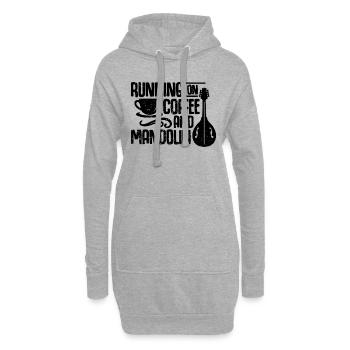Running On Coffee And Folk Music Mandolin Player - Hoodie-Kleid - Grau meliert - Vorne