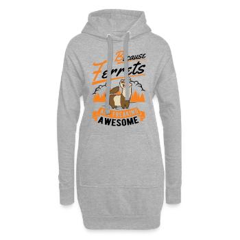 Because Ferrets are freaking awesome Frettchen - Hoodie-Kleid - Grau meliert - Vorne