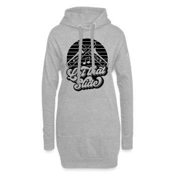 Let That Slide Retro aime tromboniste de fanfare - Sweat-shirt à capuche long Femme - gris chiné - Devant