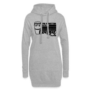 Life Is Better With Retro Drummer Conga Player - Hoodie-Kleid - Grau meliert - Vorne