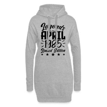 Geboren 1985 Geburtstagsgeschenk 1985 - Hoodie-Kleid - Grau meliert - Vorne
