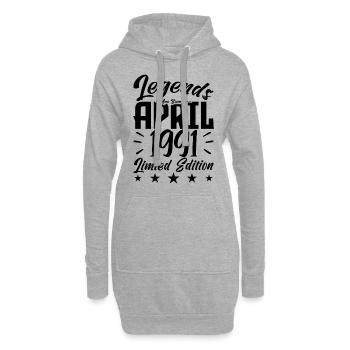 Naissance En avril 1991 Cadeau d'anniversaire 1991 - Sweat-shirt à capuche long Femme - gris chiné - Devant