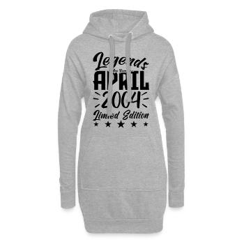 Geboren April 2004 Geburtstagsgeschenk 2004 - Hoodie-Kleid - Grau meliert - Vorne