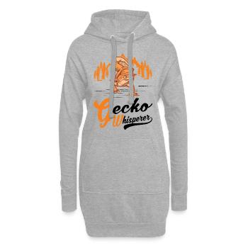 Gecko Flüsterer Gecko Whisperer Leopardgecko - Hoodie-Kleid - Grau meliert - Vorne