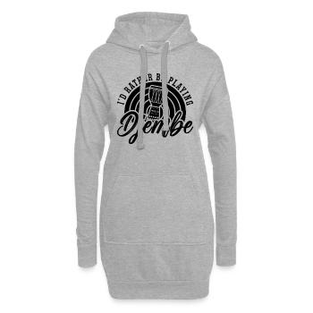 I'd Rather Be Playing Retro Drummer Djembe Player - Hoodie Dress - heather grey - Front