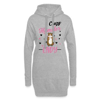 Crazy Hamster lady Hamster propriétaire - Sweat-shirt à capuche long Femme - gris chiné - Devant