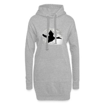 Canards Lune Éleveur de canards Amant canard - Sweat-shirt à capuche long Femme - gris chiné - Devant