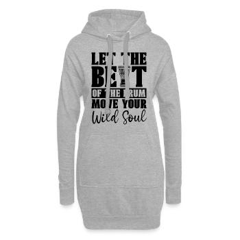 Laissez le rythme du percussionniste de djembé joueur de djembé - Sweat-shirt à capuche long Femme - gris chiné - Devant
