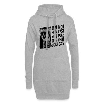 Ce n’est pas à quelle vitesse vous jouez au tambour joueur de djembé - Sweat-shirt à capuche long Femme - gris chiné - Devant