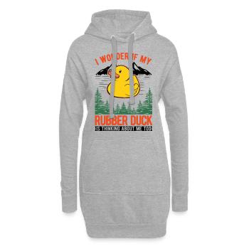 Rubber Duck Gift Squeaky Duck Bathing Duck - Sweat-shirt à capuche long Femme - gris chiné - Devant