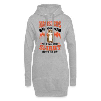 Hamster Besitzer Goldhamster Hamster - Hoodie-Kleid - Grau meliert - Vorne