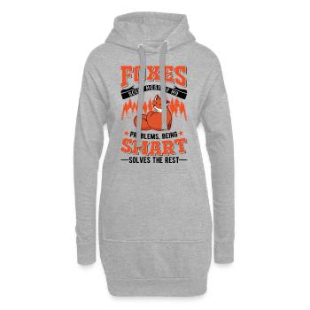 Fox Cadeau Renard roux - Sweat-shirt à capuche long Femme - gris chiné - Devant