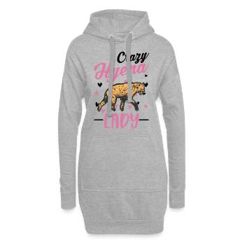 Verrückte Hyänen Lady Erdwolf Hyena - Hoodie-Kleid - Grau meliert - Vorne